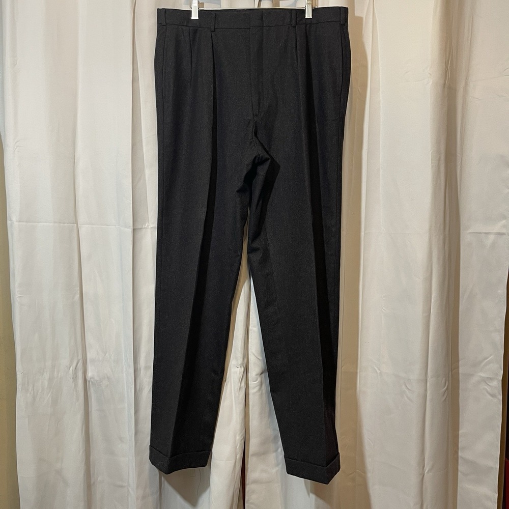 Vintage Polo Ralph Lauren Men's‎ Black Pleated Wool Dress Pants Size 38x34.5